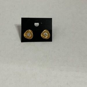 Gold and Silver Twisted Stud Earrings